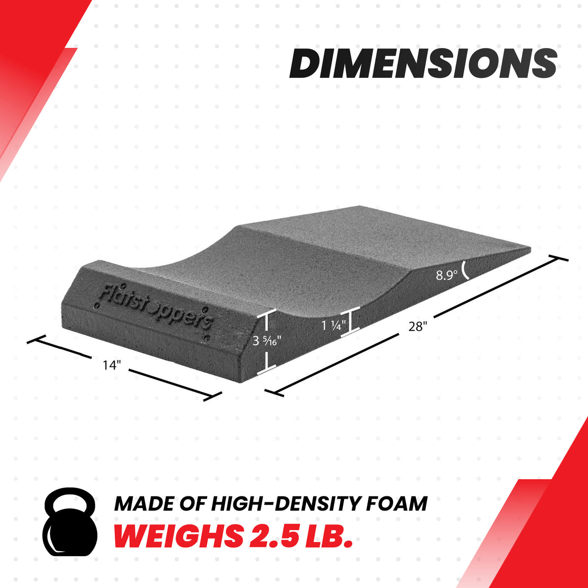 Race Ramps FlatStoppers, Tire Saver Ramps for Car Storage, 14" Wide, Set of 4