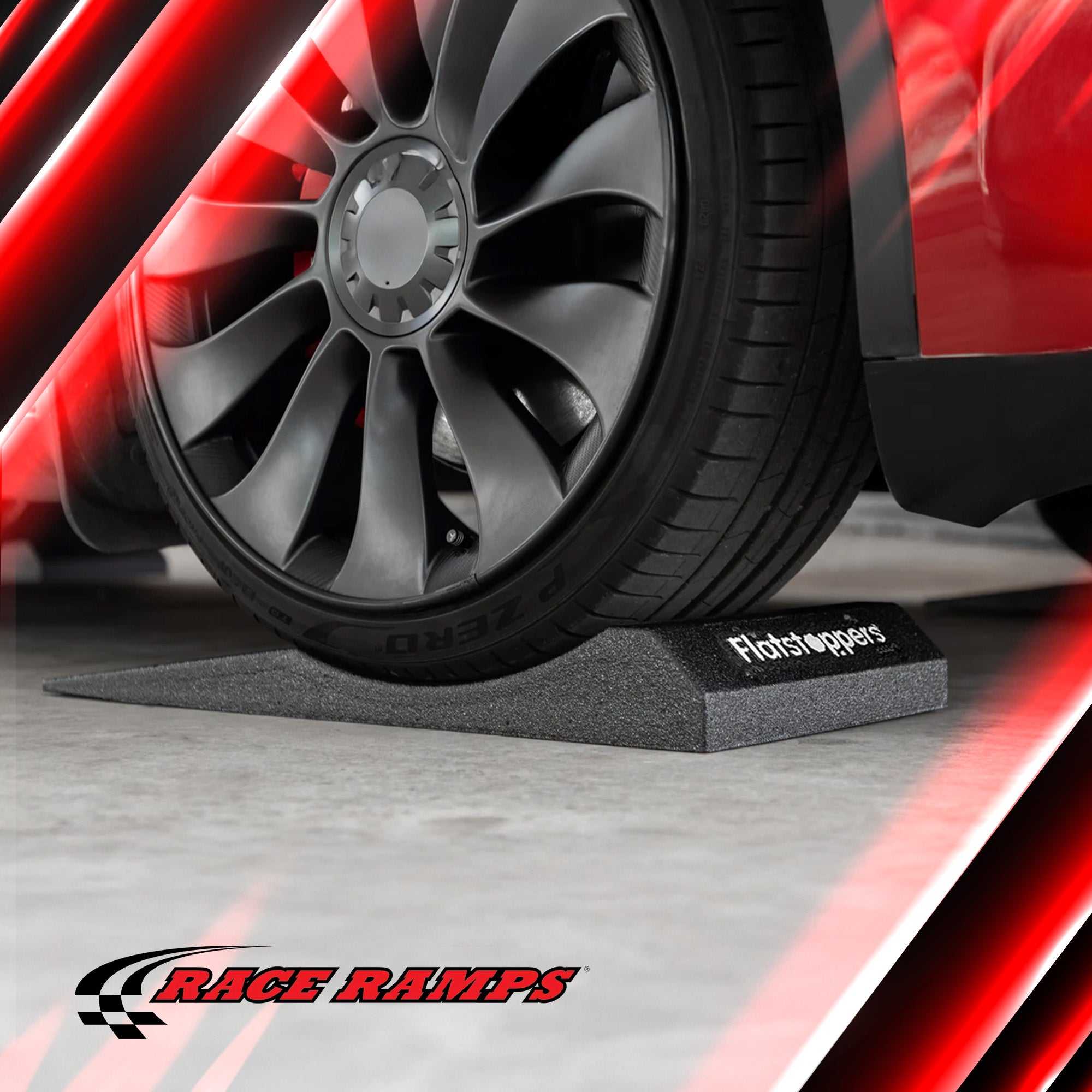 Race Ramps FlatStoppers, Tire Car Ramps for Storage, 16" Wide, 4pc (Open Box) - VMInnovations