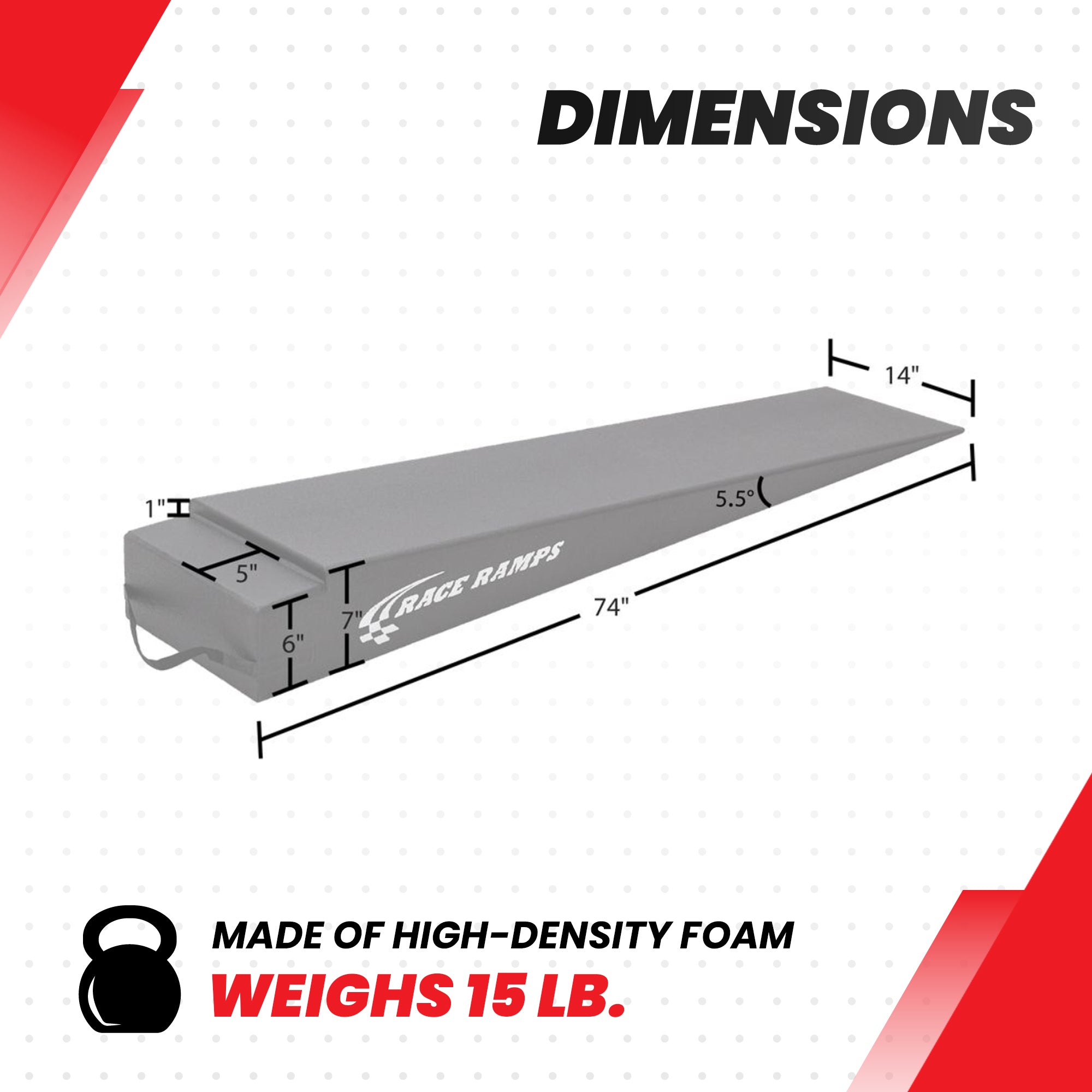 Race Ramps 7" Tilt Trailer Ramp Scratch Proof Lightweight Solid Core, RR-TR-7-TT - VMInnovations