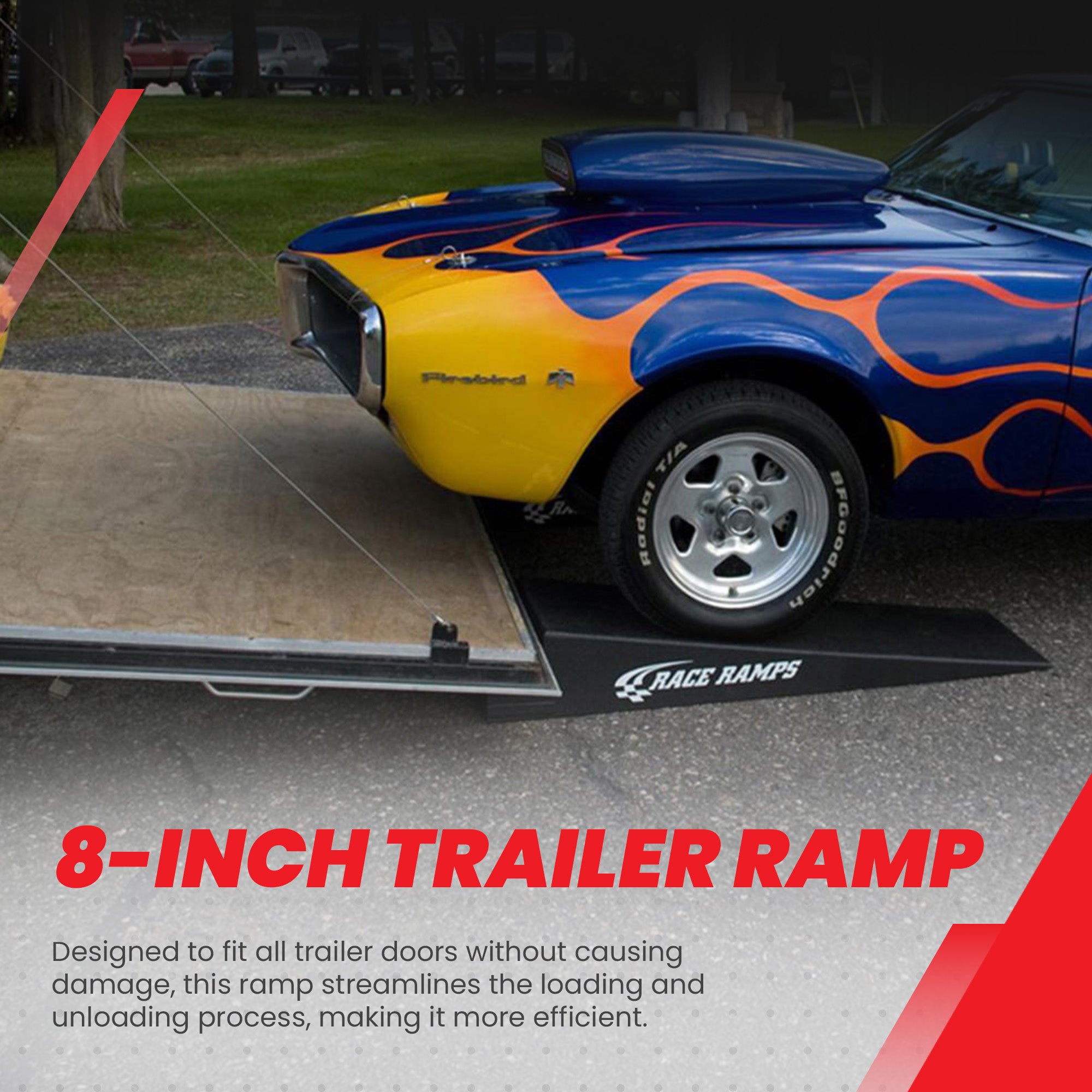 Race Ramps 8" Trailer Ramp Scratch Proof Lightweight Solid Core Design, RR-TR-8