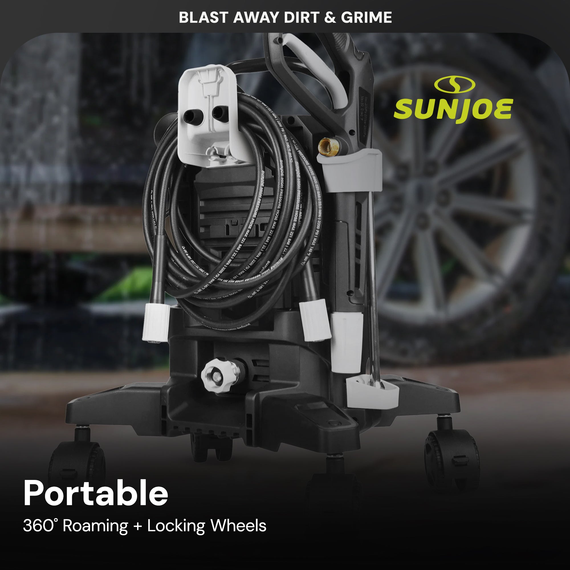 Sun Joe 14.9A Electric Pressure Washer w/Wheels & 7Pc Accessory Kit (Open Box) - VMInnovations