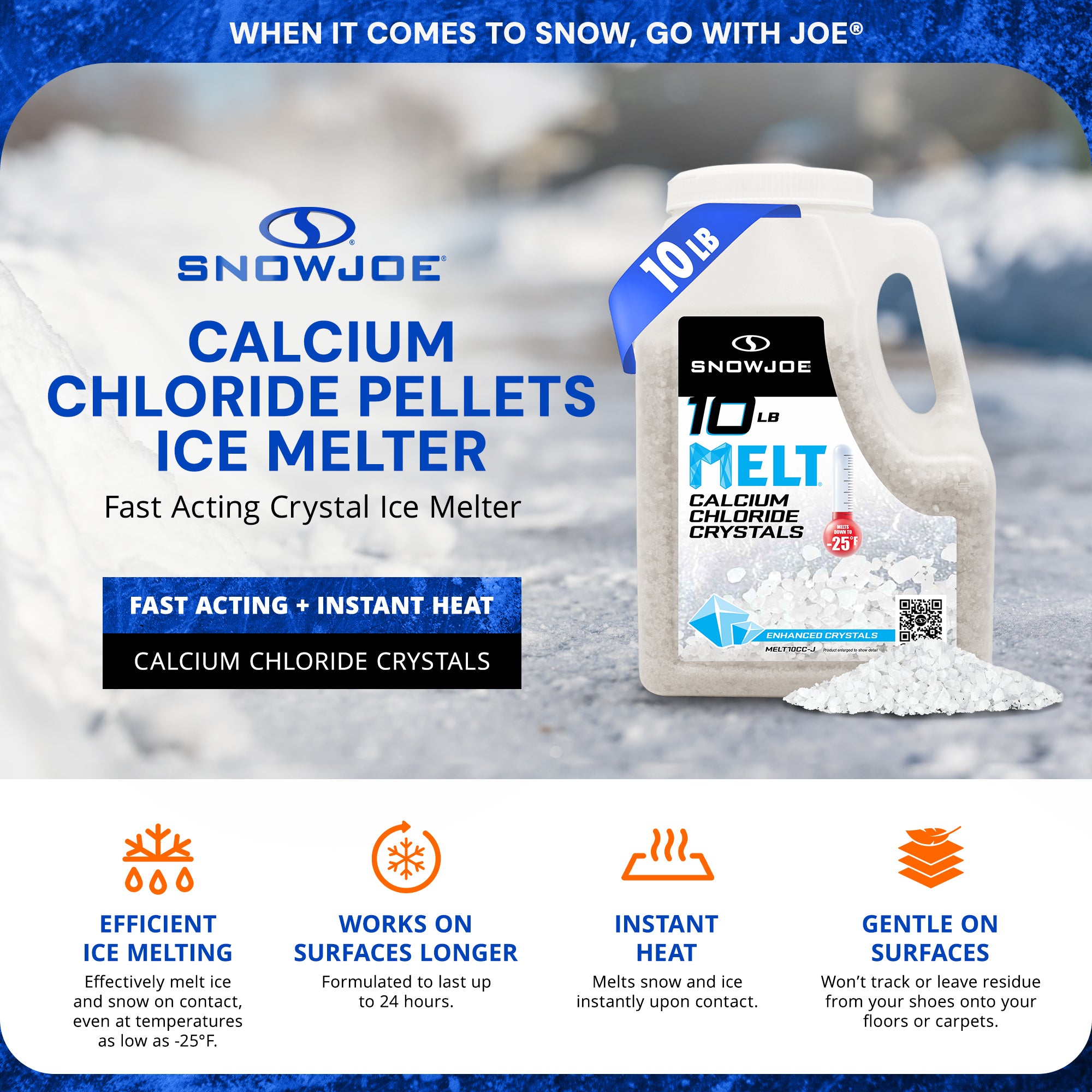Snow Joe Melt-2-Go Calcium Chloride Crystal Ice Melter, 10 lb - VMInnovations