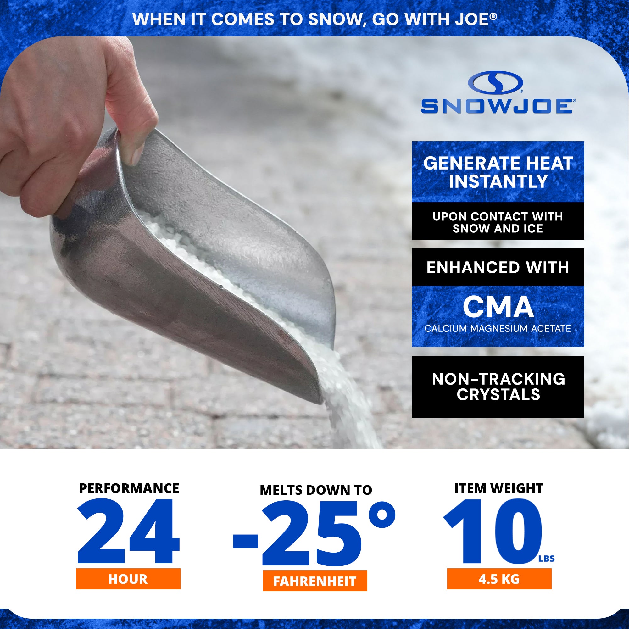 Snow Joe Melt-2-Go Calcium Chloride Crystal Ice Melter, 10 lb - VMInnovations