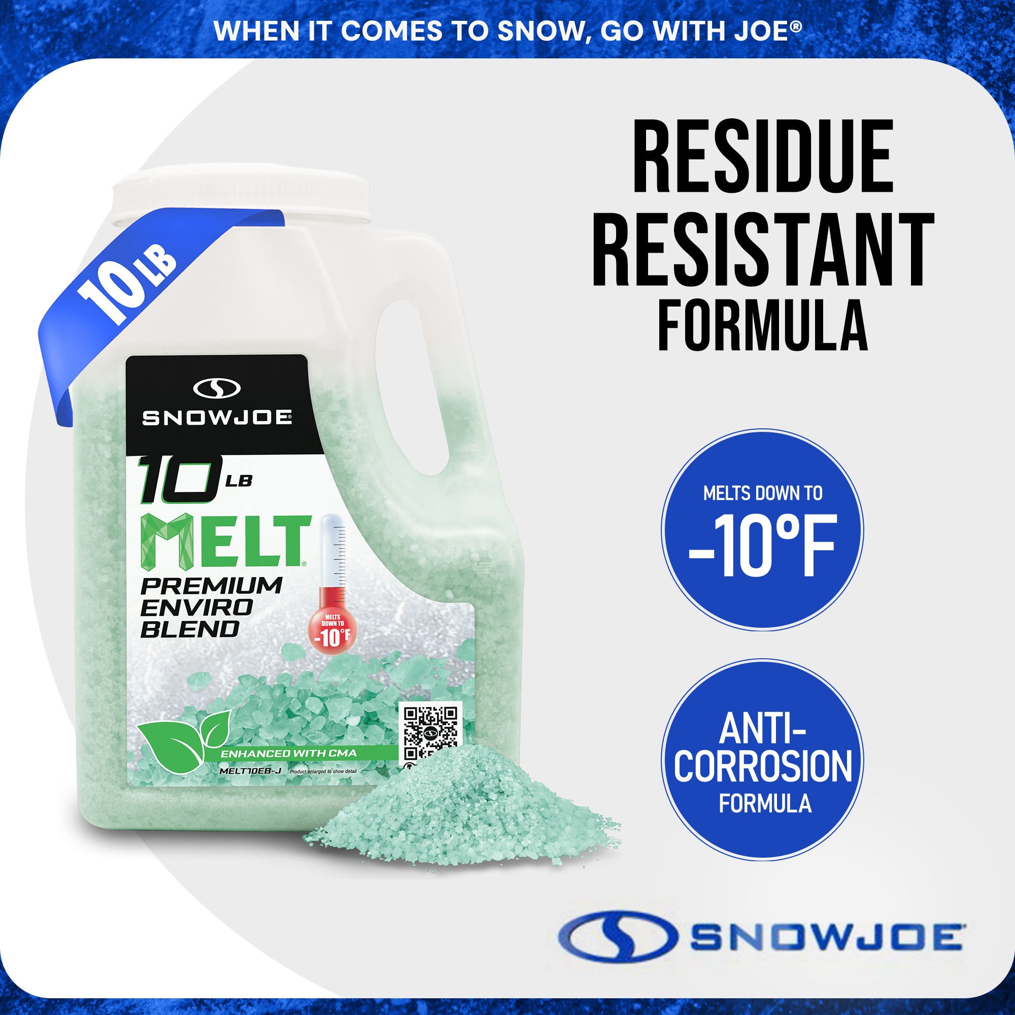 Snow Joe Melt-2-Go, Ice & Snow Melt, Fast Acting Blend, 10 lb Jug
