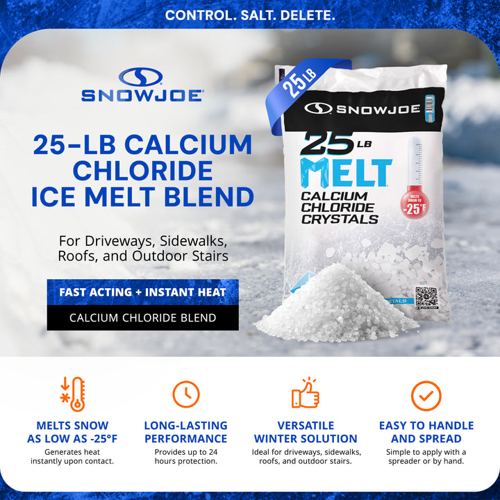 Snow Joe Melt 2 Go Crystal Snow & Ice Melt Salt for Sidewalk, 25 Lb