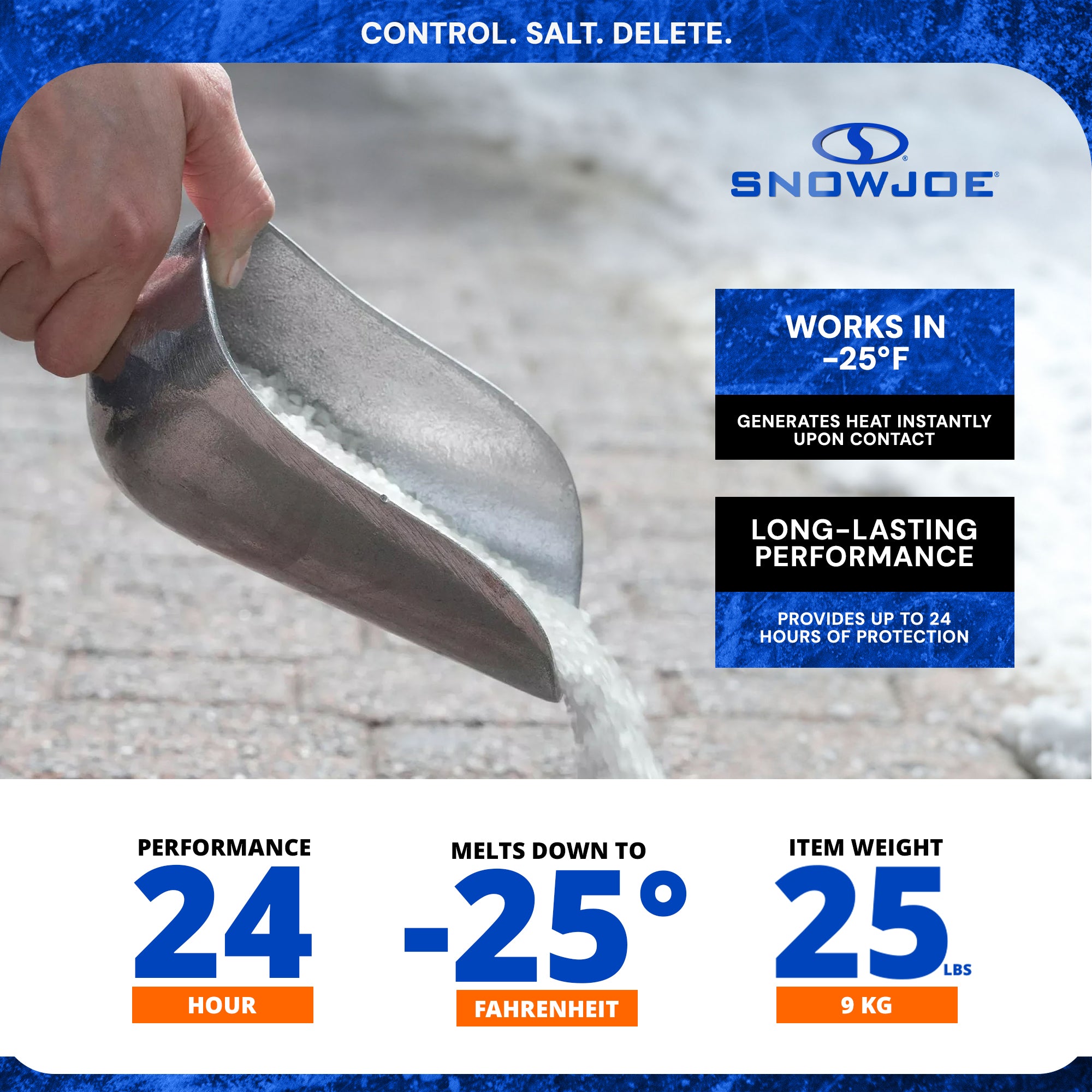 Snow Joe Melt 2 Go Crystal Snow & Ice Melt Salt for Sidewalk, 25 Lb - VMInnovations