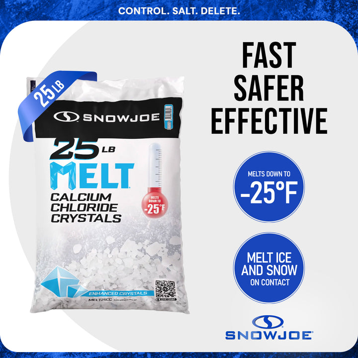 Snow Joe Melt 2 Go Crystal Snow & Ice Melt Salt for Sidewalk, 25 Lb