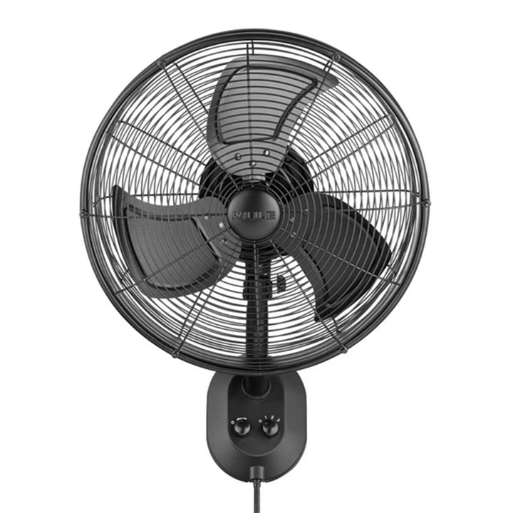 Mule 18" KWIK Install Wall Mount Outdoor Oscillating Wet Rated Fan, Matte Black - VMInnovations