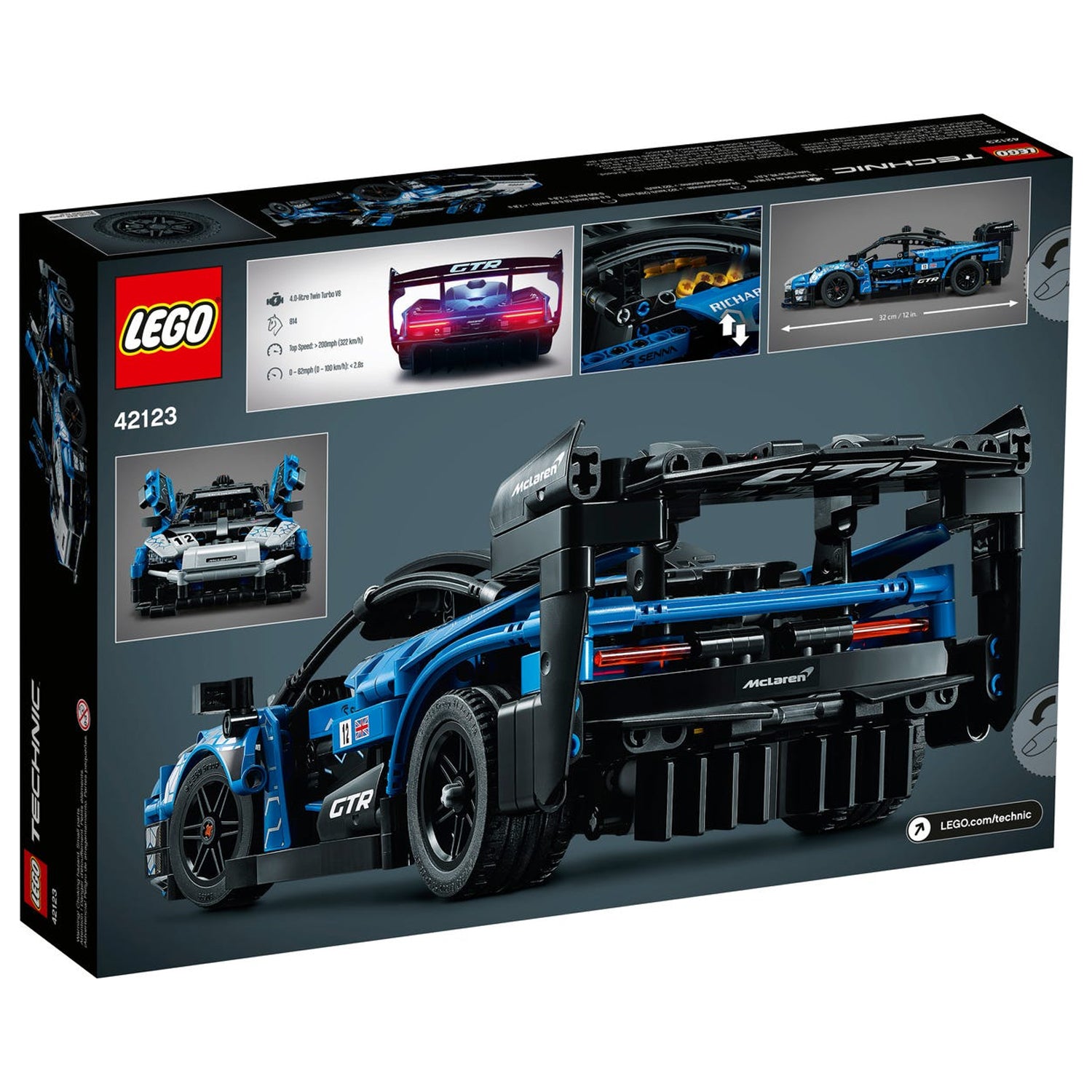 LEGO Technic 42123 McLaren Senna Block Building Set with Skiing Santa Claus Toy