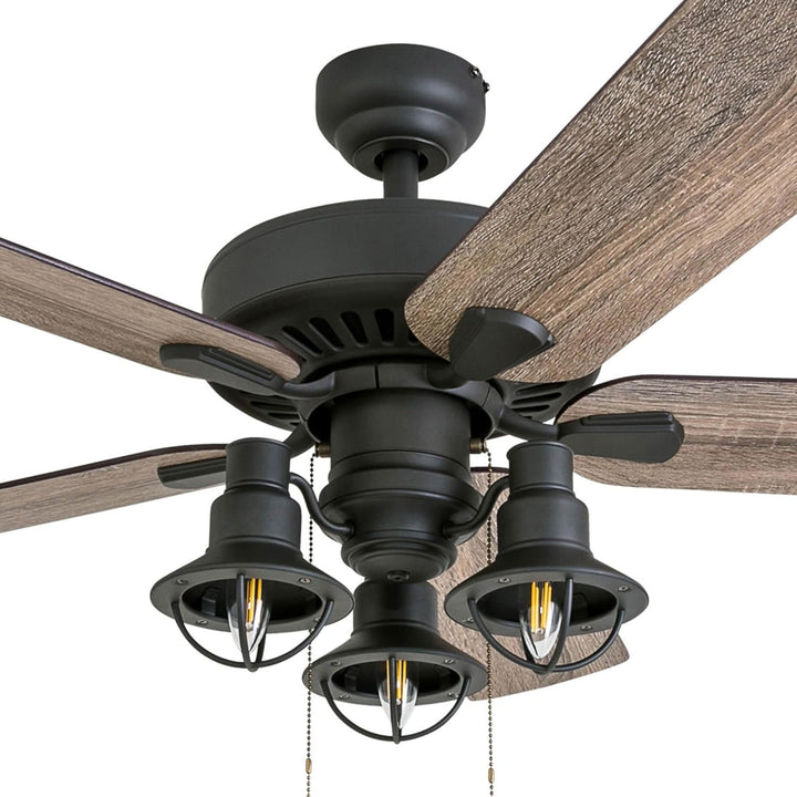 Prominence Home 52 Inch Ennora LED Ceiling Fan with Light and 5 Blades, Bronze - VMInnovations