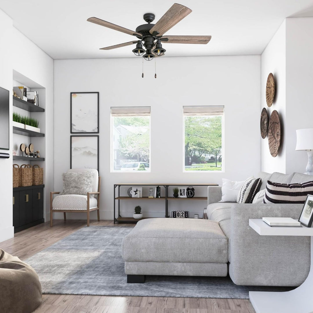 Prominence Home 52 Inch Ennora LED Ceiling Fan with Light and 5 Blades, Bronze - VMInnovations