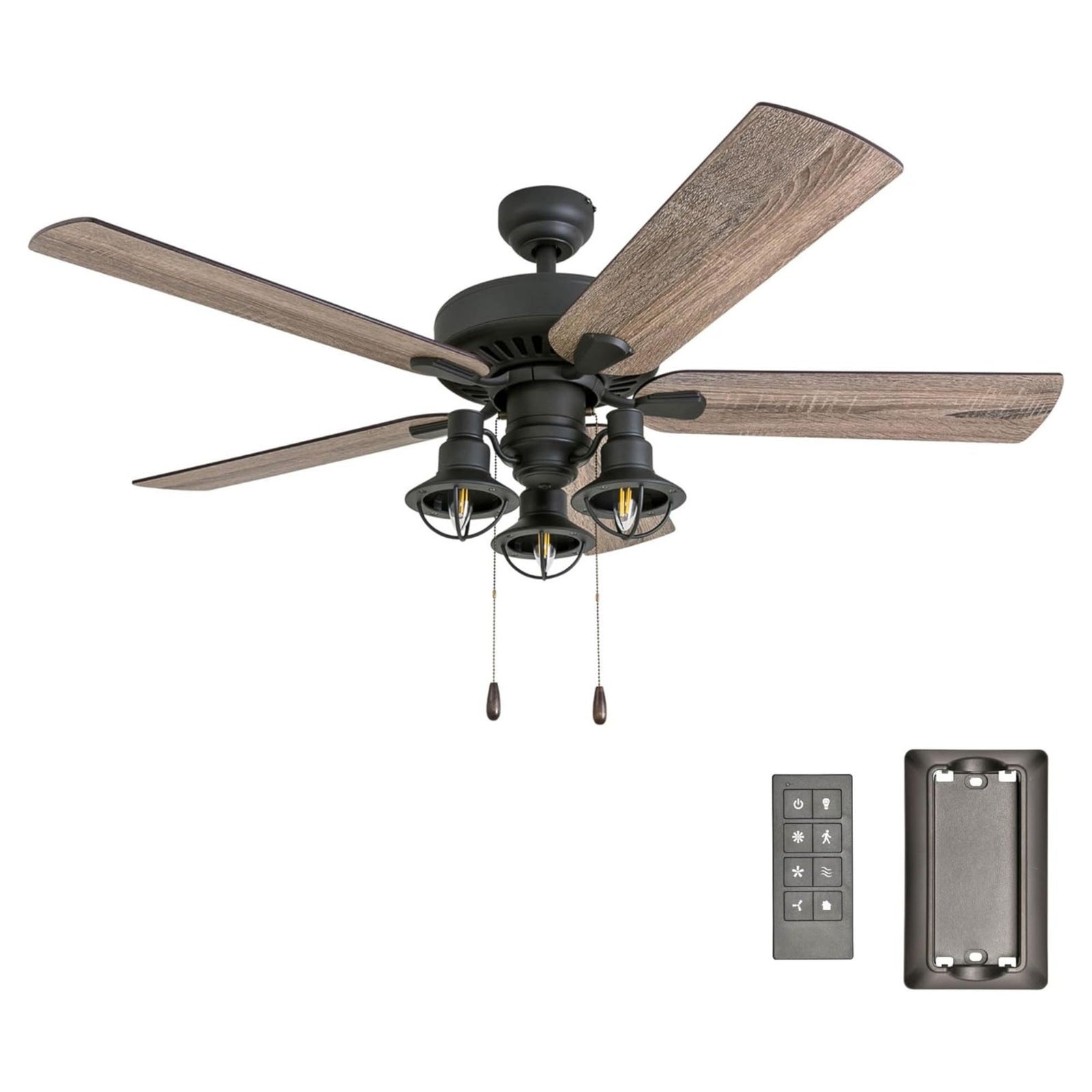 Prominence Home 52 Inch Ennora LED Ceiling Fan with Light and 5 Blades, Bronze - VMInnovations