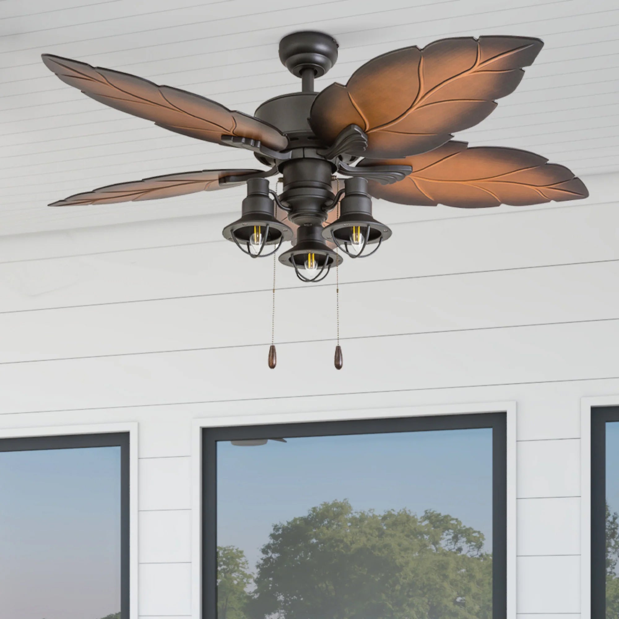 Prominence Home 3 Pack Ocean Crest 52" Tropical IndoorOutdoor Ceiling Fan Bronze