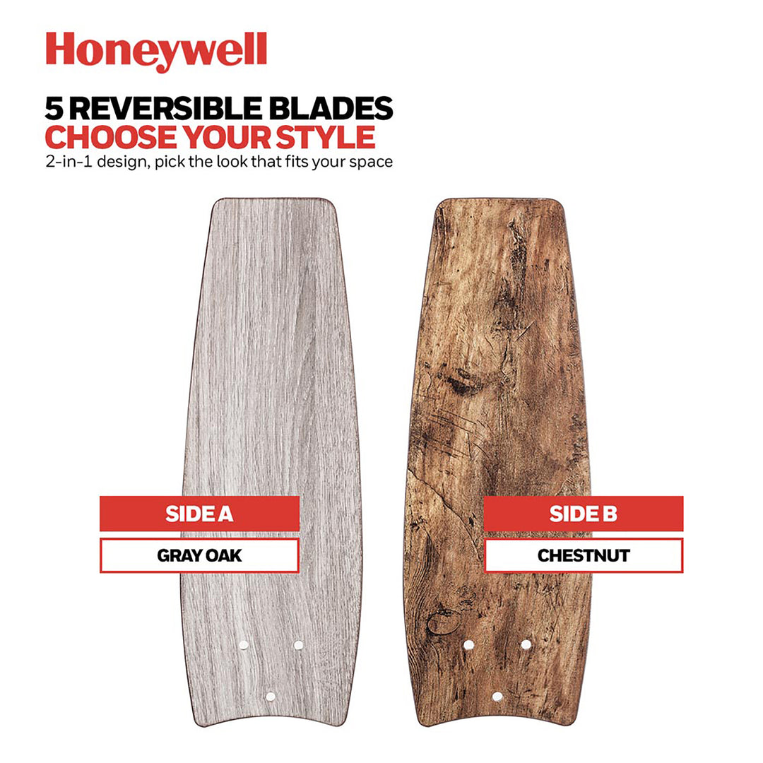 Honeywell Carmel Ceiling Fan, Quiet Motor and Remote Control, 48", Matte Nickel - VMInnovations