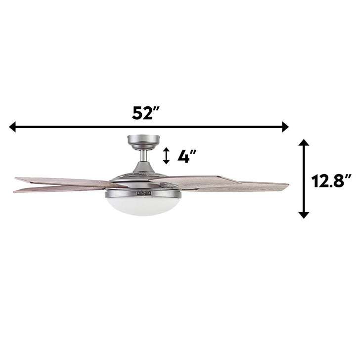Honeywell Carmel Ceiling Fan, Quiet Motor and Remote Control, 48", Matte Nickel - VMInnovations