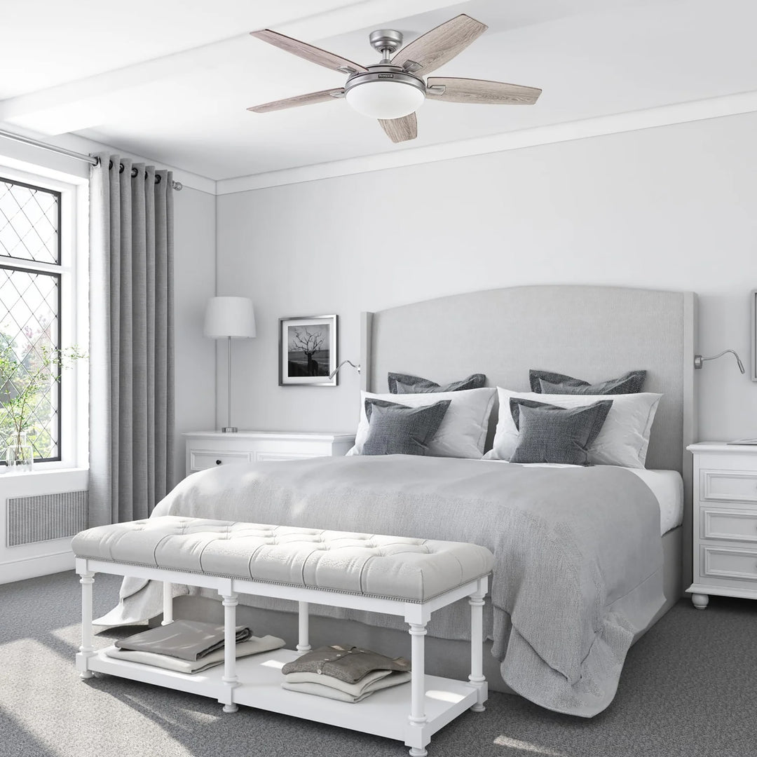 Honeywell Carmel Ceiling Fan, Quiet Motor and Remote Control, 48", Matte Nickel - VMInnovations