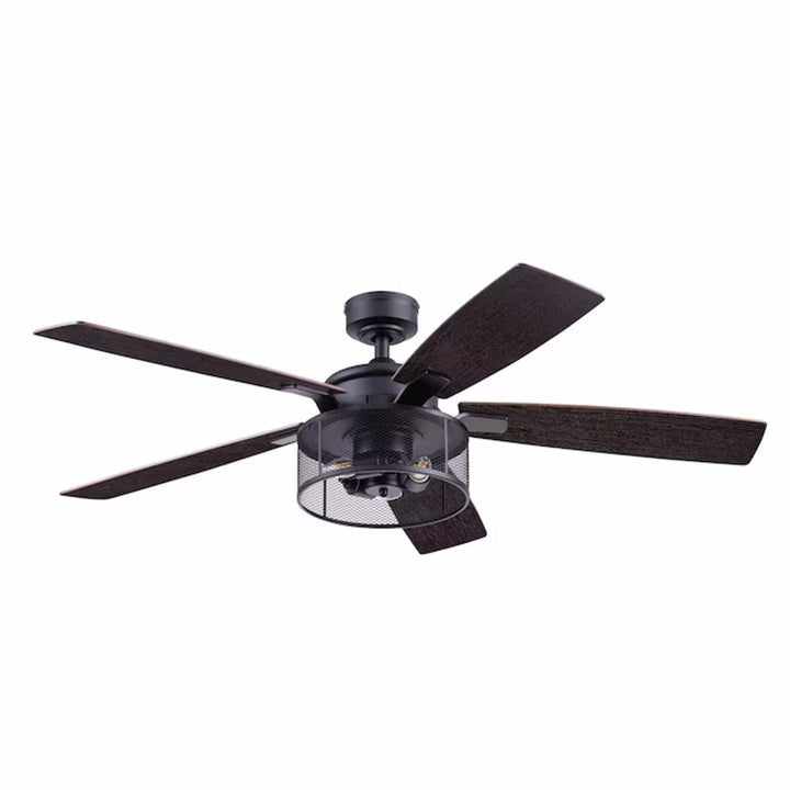 Honeywell Carnegie Ceiling Fan, Quiet Motor and Remote Control, 52", Matte Black - VMInnovations