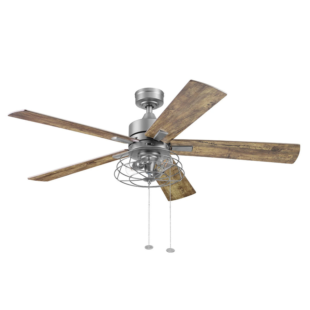 Prominence Home 52" Industrial Ceiling Fa, LED Light Pull Chain Marshall, Pewter - VMInnovations