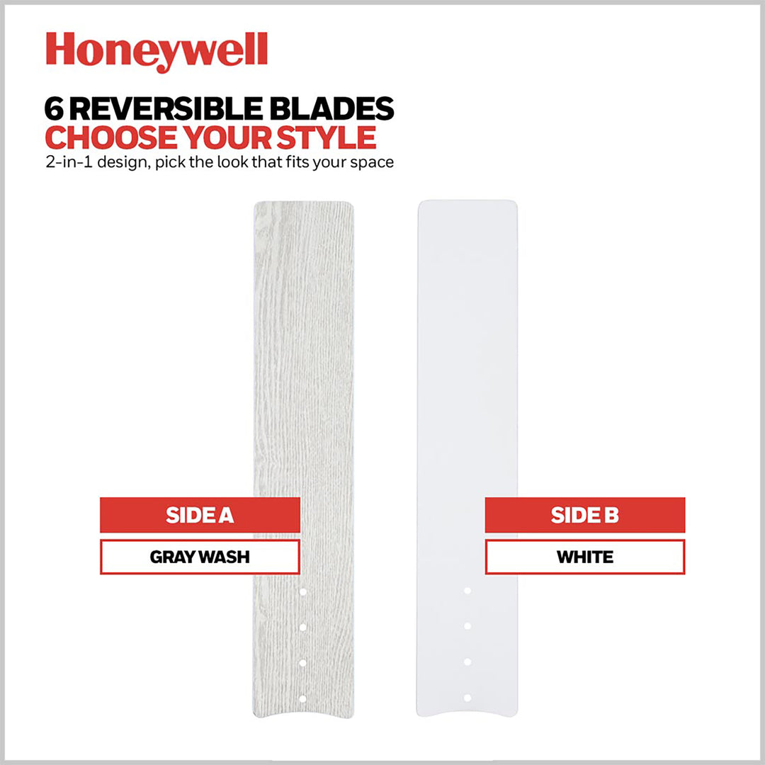 Honeywell Kaliza Ceiling Fan, Quiet Motor and Remote Control, 56", Bright White - VMInnovations