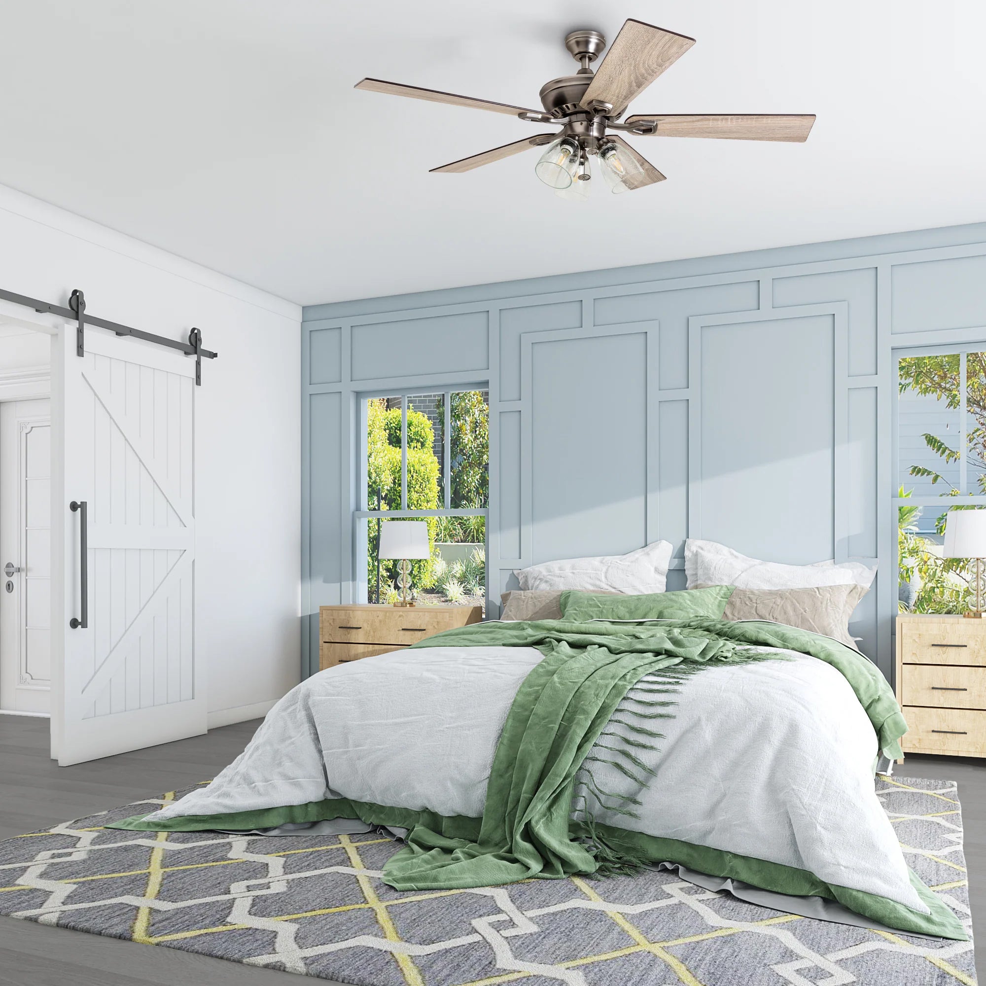Prominence Home 52" Farmhouse LED Ceiling Fan w/Light, Antique Pewter (Open Box) - VMInnovations