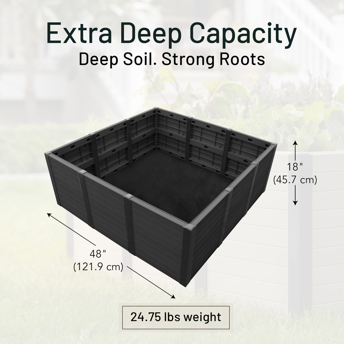 Tierra Verde 48-Inch x 48-Inch Raised Garden Bed for Patios or Decks (Open Box)