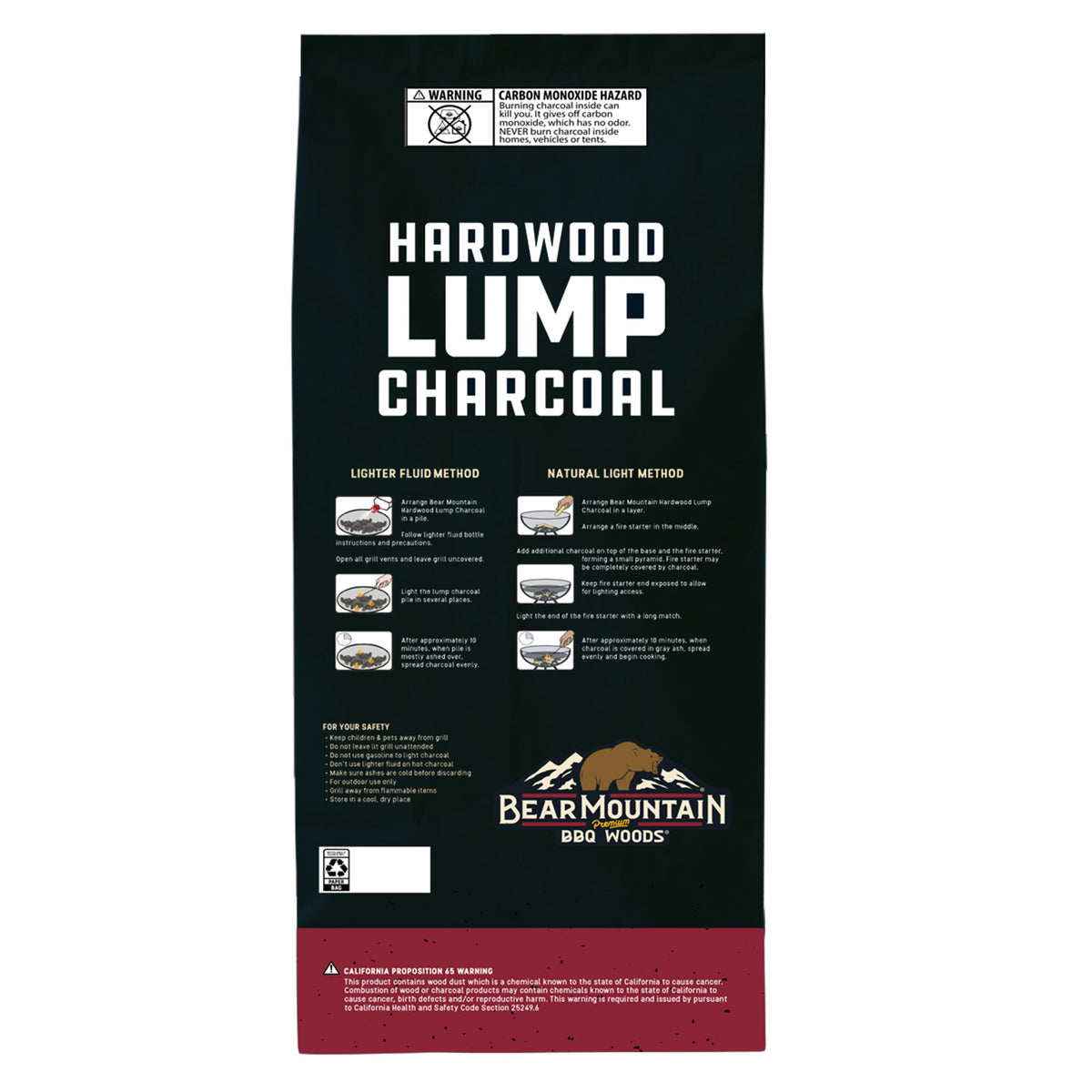Bear Mountain BBQ 4 Pack Hardwood Lump Charcoal, Premium Grade for BBQ Grills