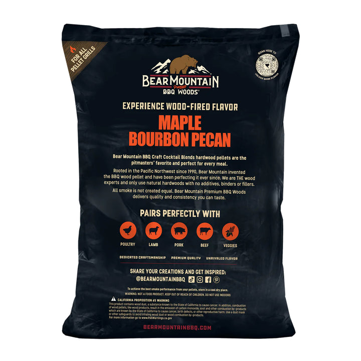 Bear Mountain BBQ All-Natural Maple Bourbon Pecan Smoker Pellets, 20 Lb Bag