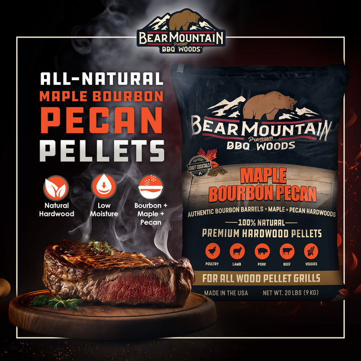 Bear Mountain BBQ All-Natural Maple Bourbon Pecan Smoker Pellets, 20 Lb Bag