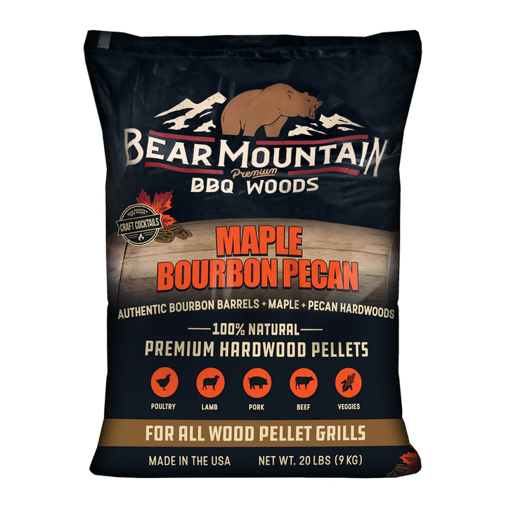 Bear Mountain BBQ All-Natural Maple Bourbon Pecan Smoker Pellets, 20 Lb Bag