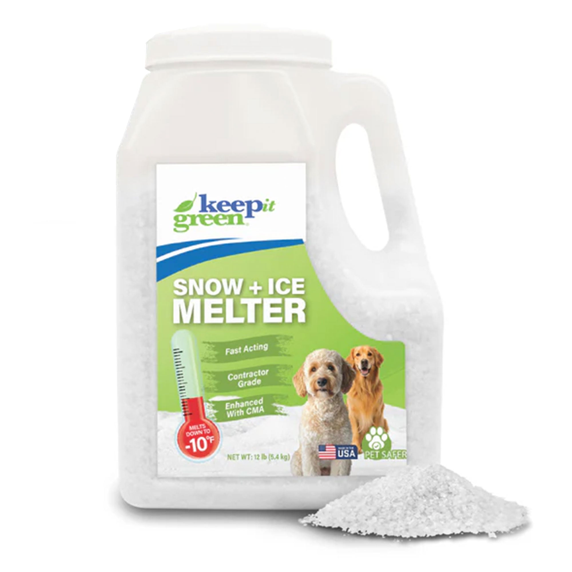Snow Joe Keep It Green Ice and Snow Melter Salt Pellets with Green Tint, 12 lb. - VMInnovations