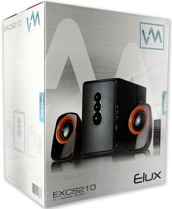 VM Audio EXCS210 350 Watt 2.1 Home/Computer Speakers Multimedia System USB/SD