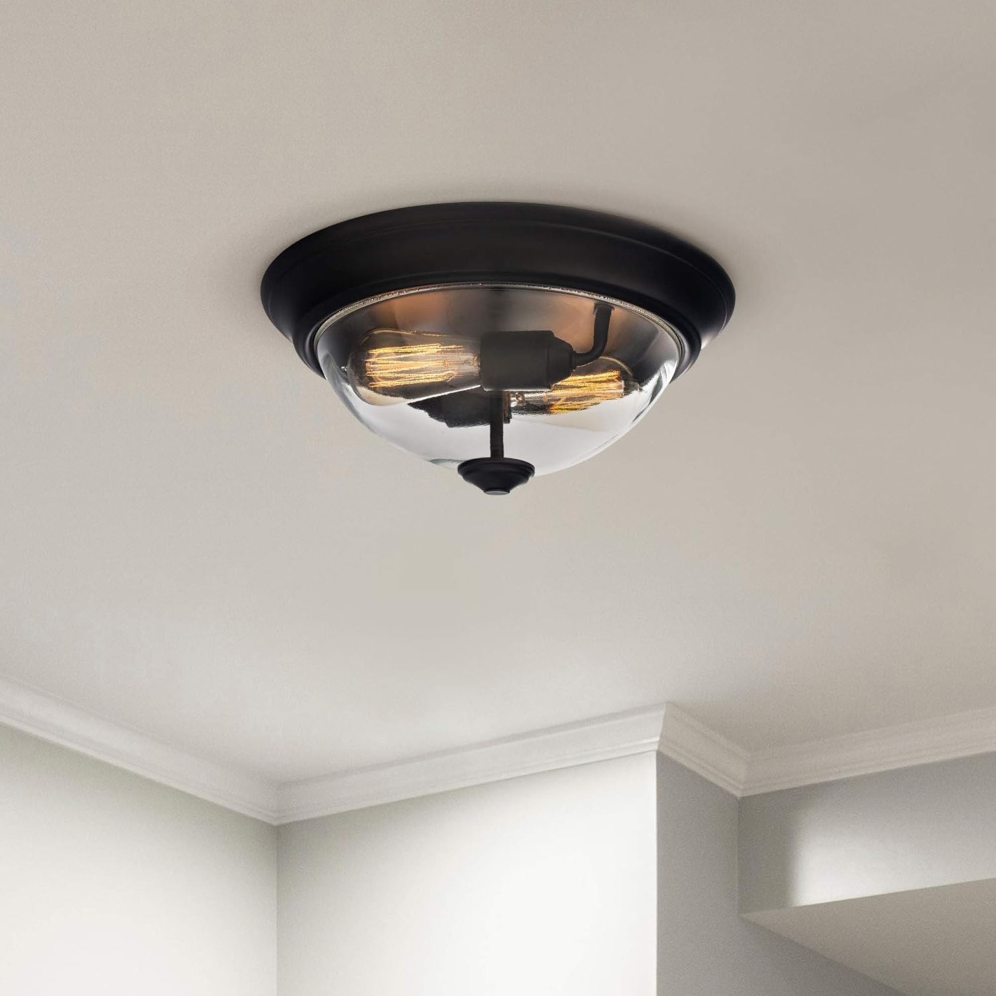 Prominence Home 13” Flush Mount Indoor Ceiling Light, Madalyn, 51379-01, Bronze - VMInnovations