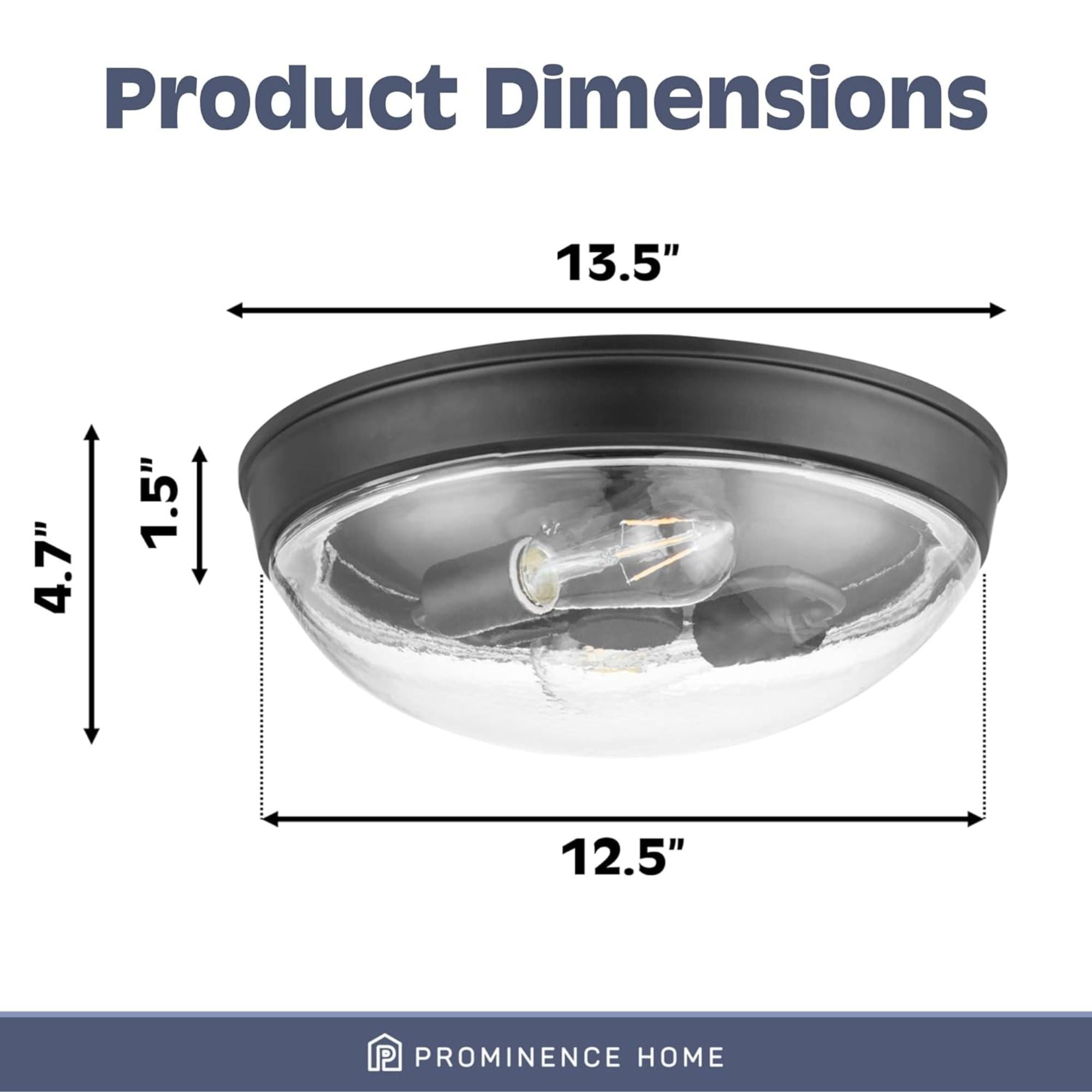 Prominence Home 2 Pack Madalyn 13" Flush Mount Ceiling Light Clear Glass, Bronze - VMInnovations