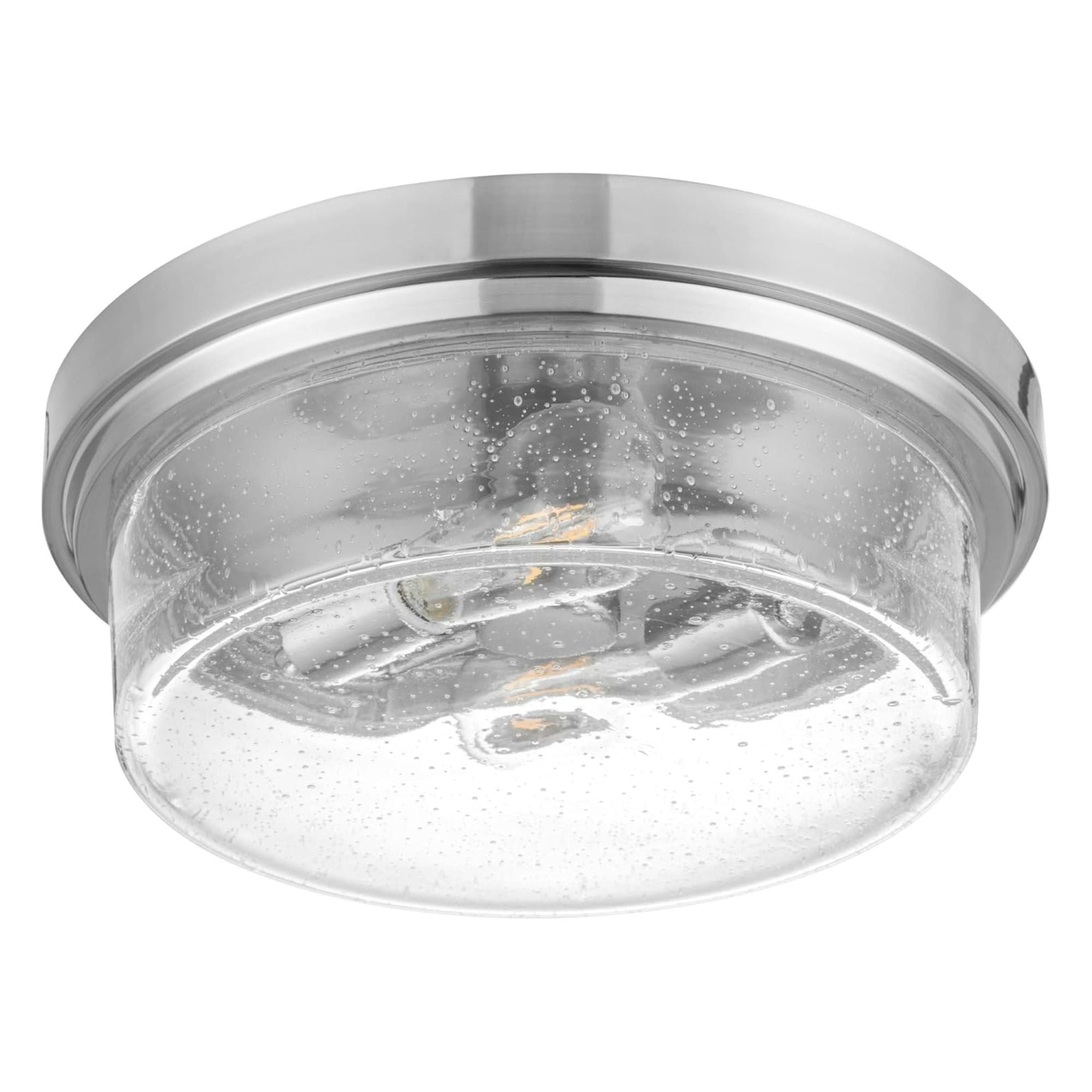 Prominence Home Madalyn 13" Ceiling Light, Seeded Drum Glass, Nickel (Open Box) - VMInnovations