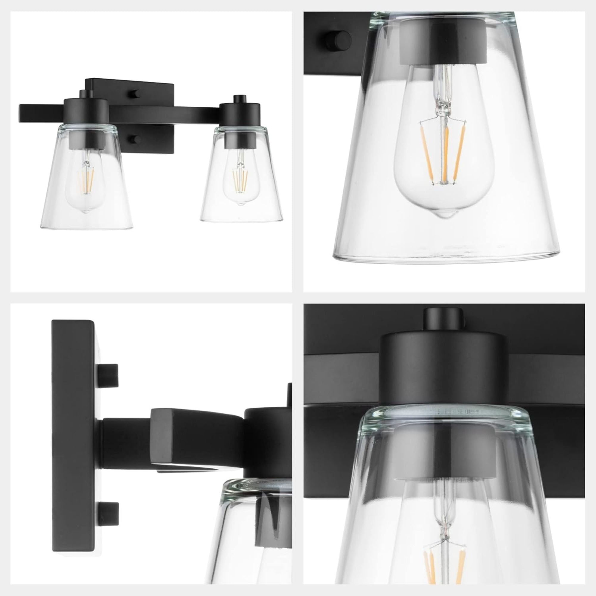Prominence Home 2 Light Bathroom Wall Vanity Light, Matte Black (Open Box) - VMInnovations