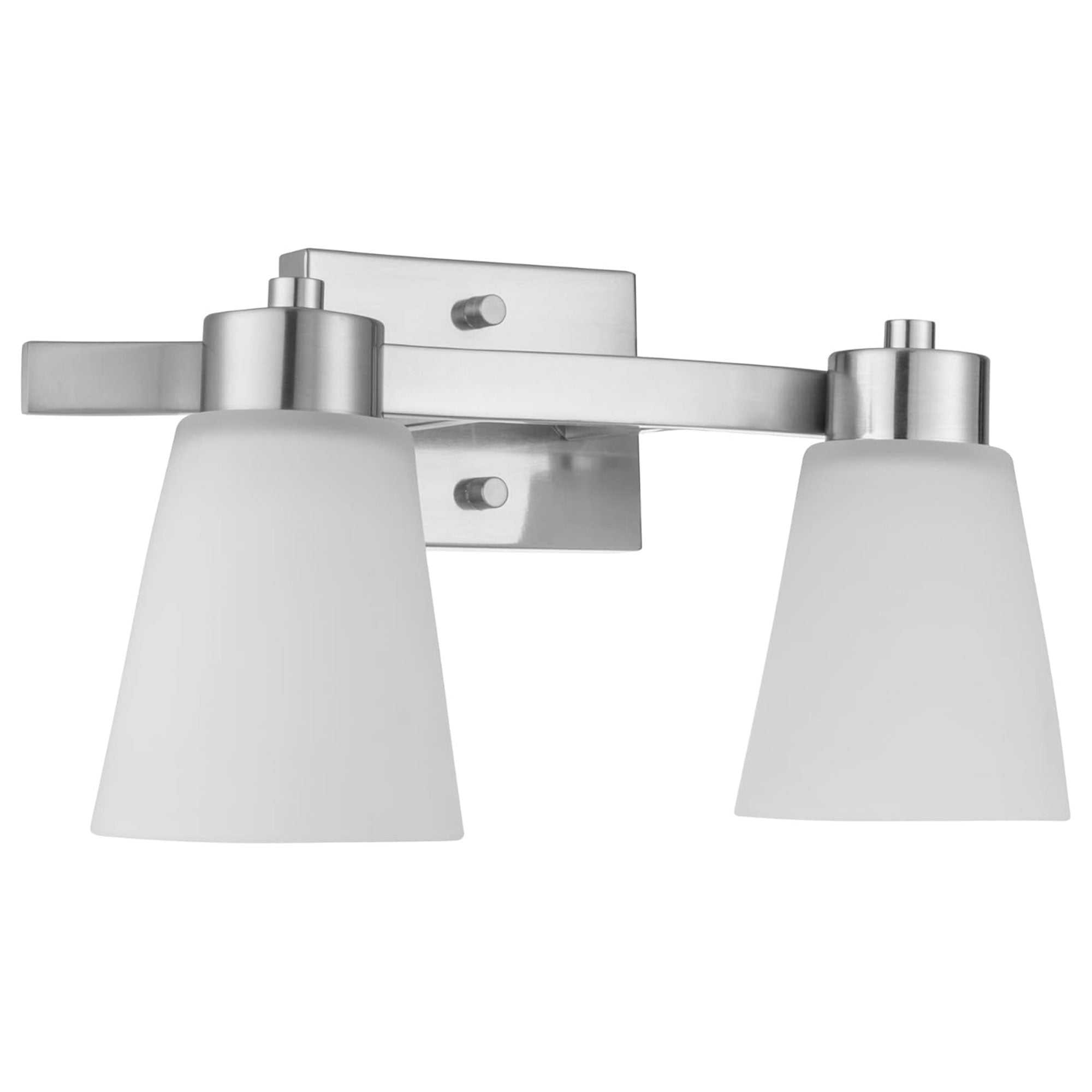 Prominence Home 2 Light Modern Bathroom Vanity Light, Frosted Glass, Nickel - VMInnovations