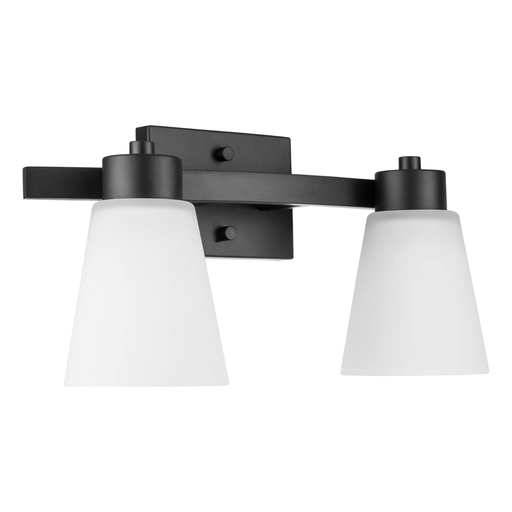 Prominence Home 2 Light Modern Bathroom Vanity Light, Frosted Glass, Matte Black - VMInnovations