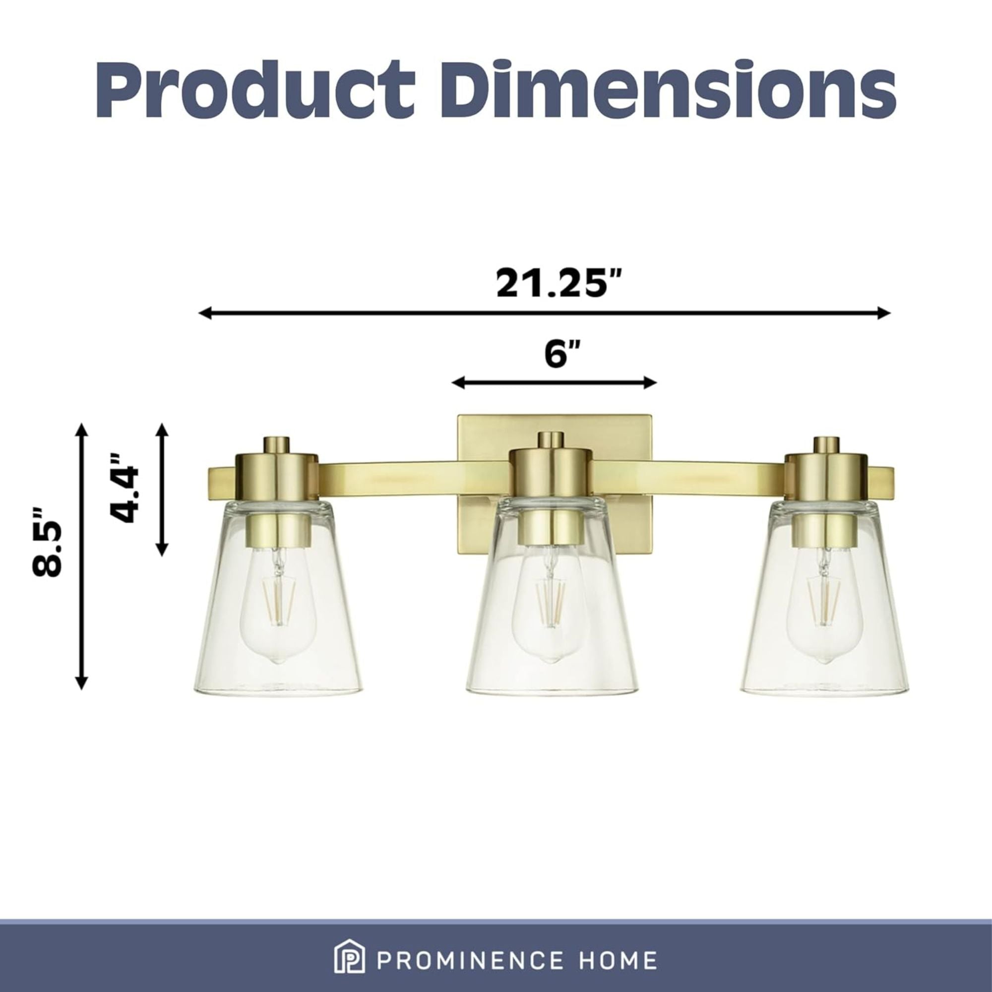Prominence Home 2 Pack Fairendale 3 Light Bathroom Wall Vanity Light, Soft Gold