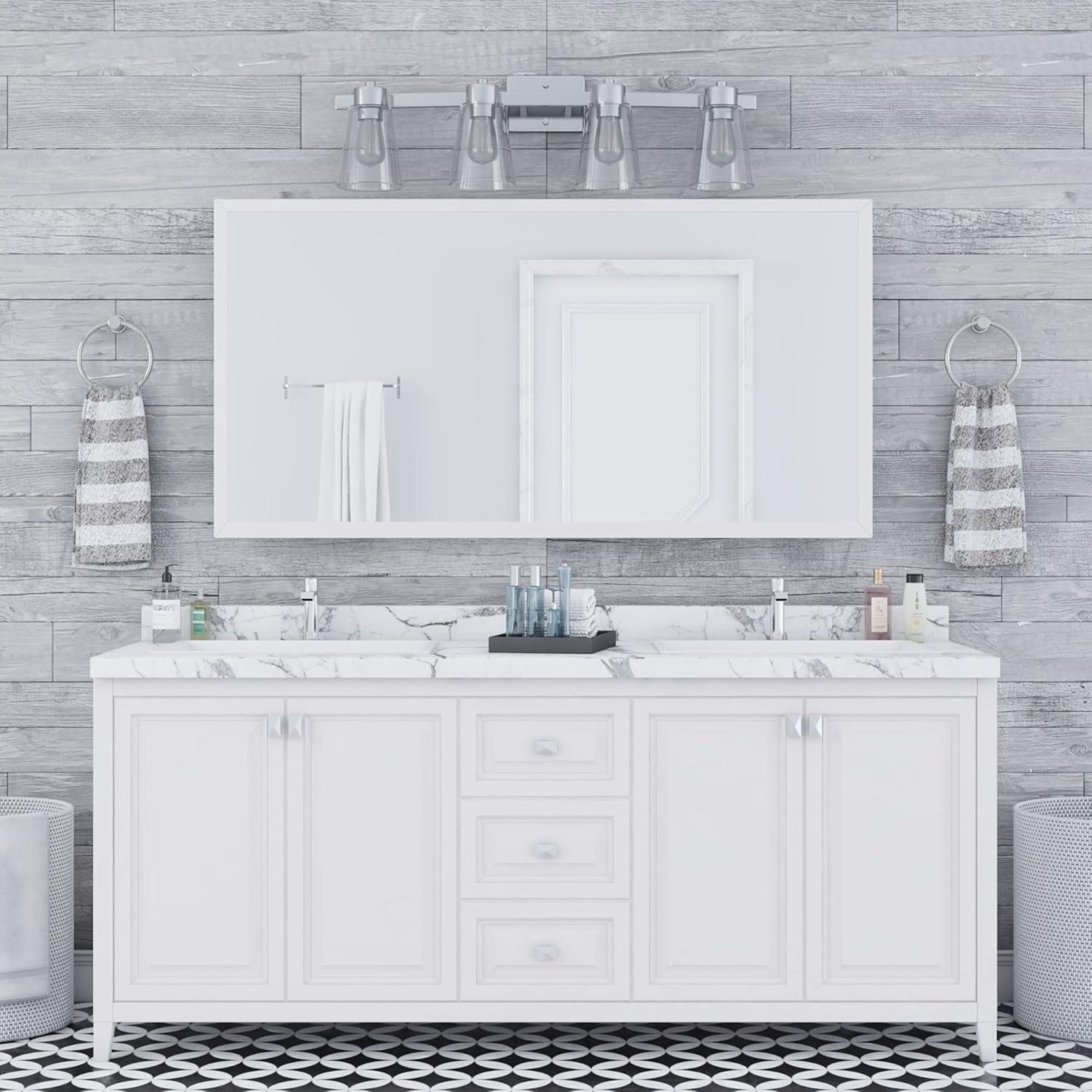 Prominence Home 2 Pack Fairendale 4 Light Bathroom Vanity Light, Brushed Nickel