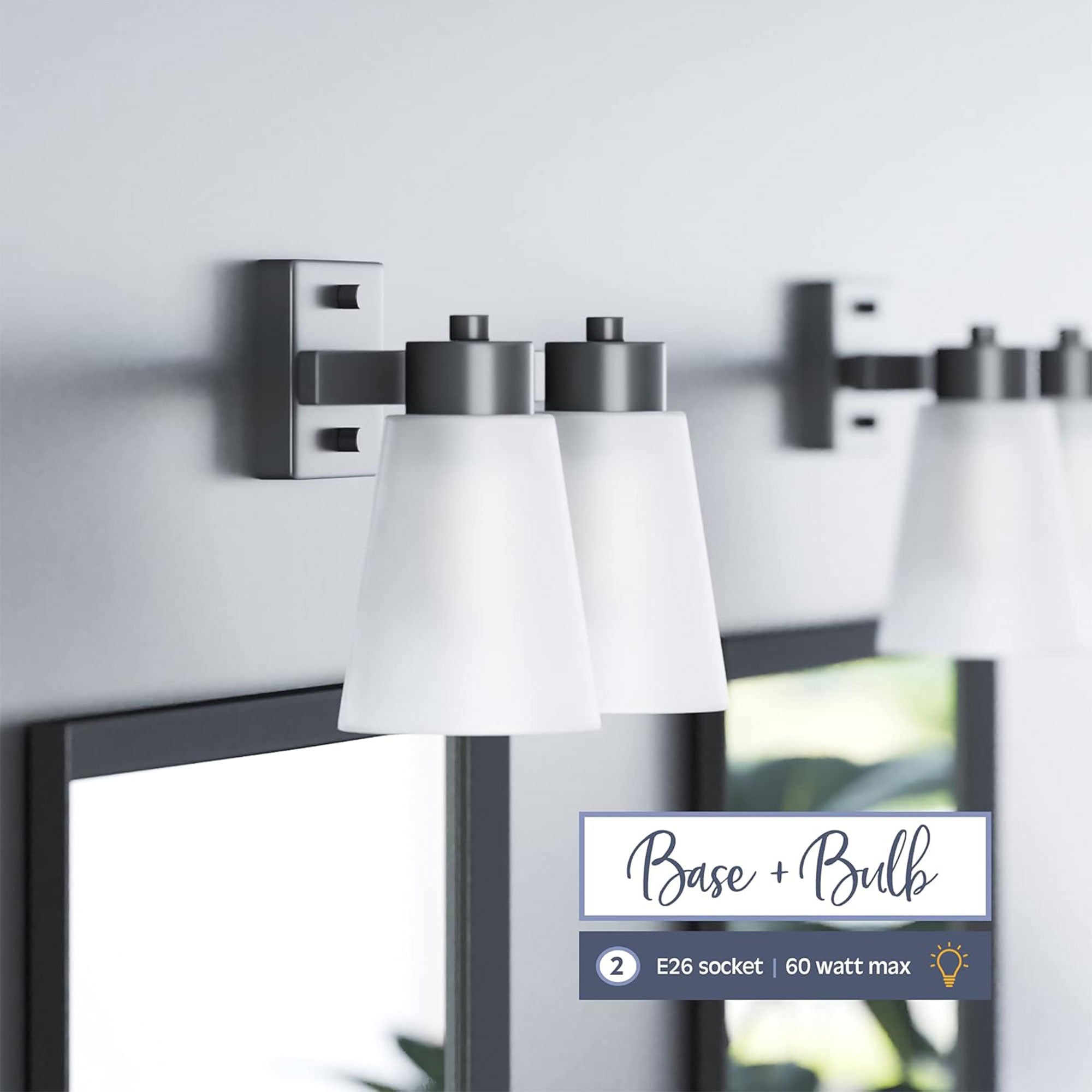 Prominence Home 2 Pack 3 Light Modern Bathroom Vanity Light with Frosted Glass - VMInnovations