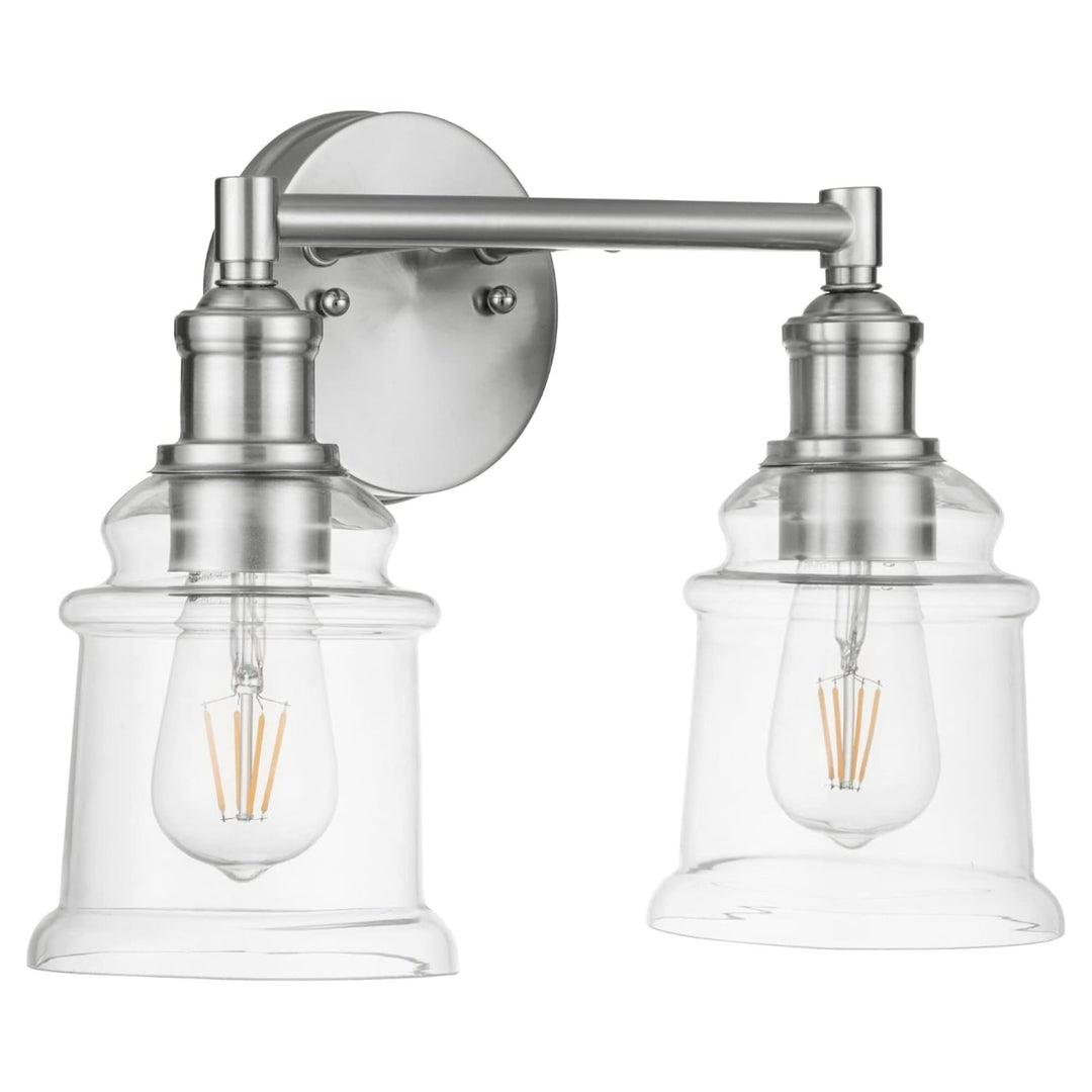 Prominence Home Eaton Ridge 2 Light Industrial Bathroom Vanity, Brushed Nickel - VMInnovations