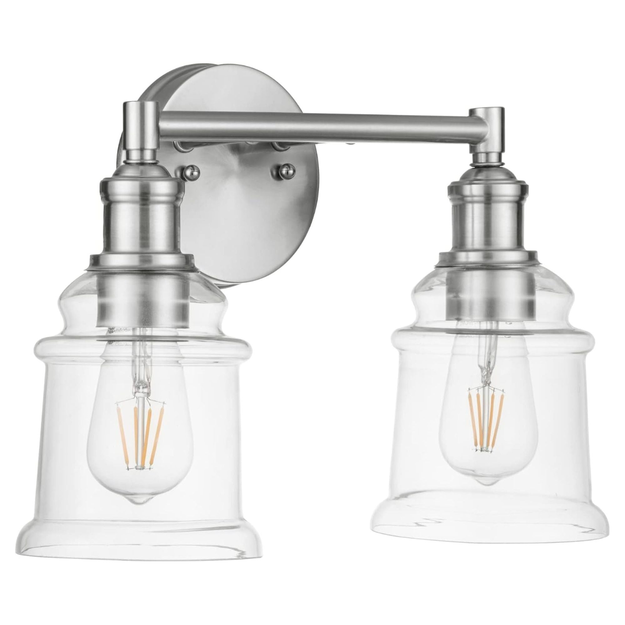 Prominence Home 2 Pack Eaton Ridge 2 Light Industrial Bathroom Vanity, Nickel