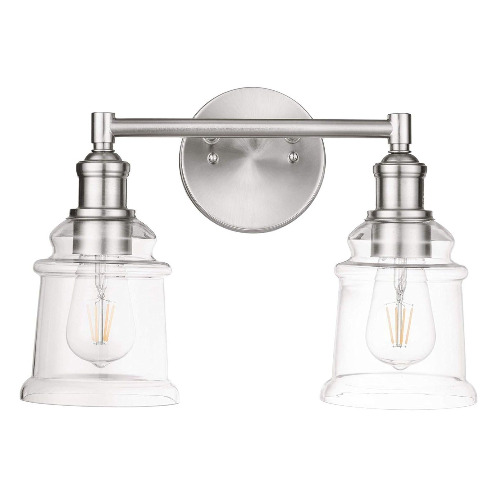 Prominence Home Eaton Ridge 2 Light Industrial Bathroom Vanity, Brushed Nickel - VMInnovations