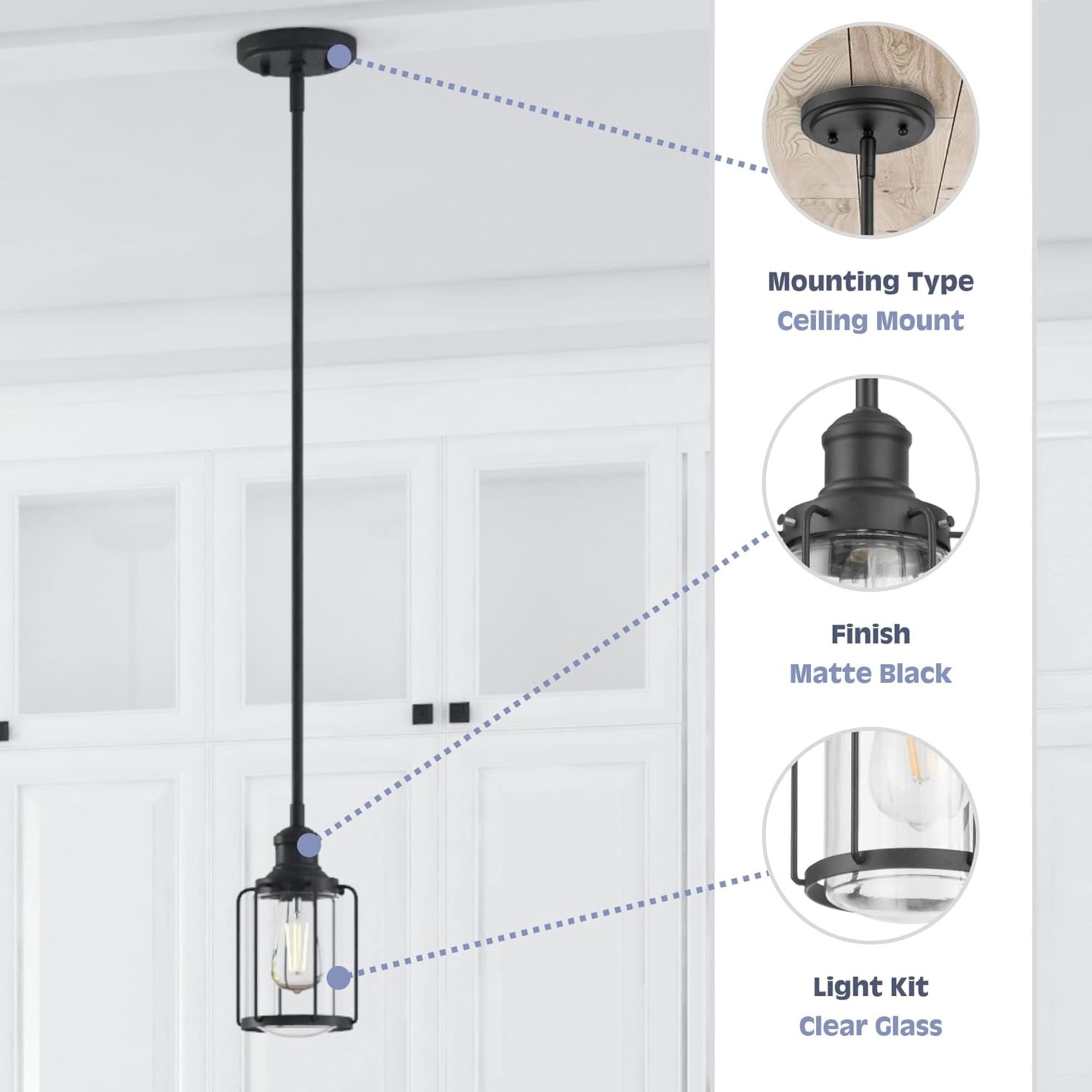 Prominence Home 3 Pack Lincoln Woods Kitchen Island Linear Pendant Bar Light
