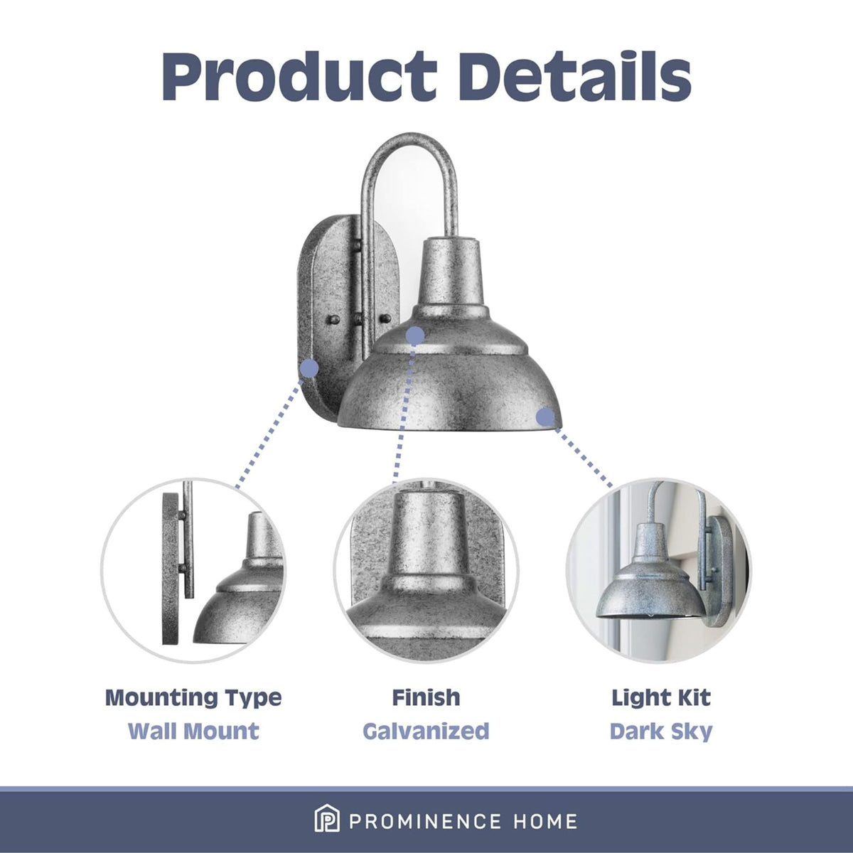 Prominence Home 4 Pack Brightondale Industrial Outdoor Scone Lantern Coach Light - VMInnovations