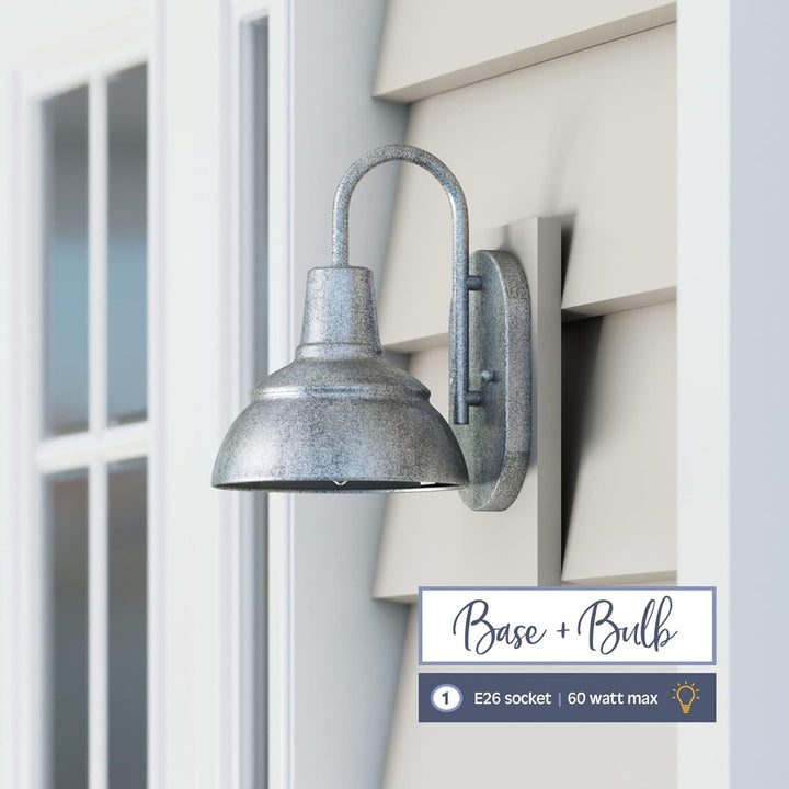 Prominence Home Brightondale Outdoor Wall Sconce Coach Light, Galvanized Finish - VMInnovations