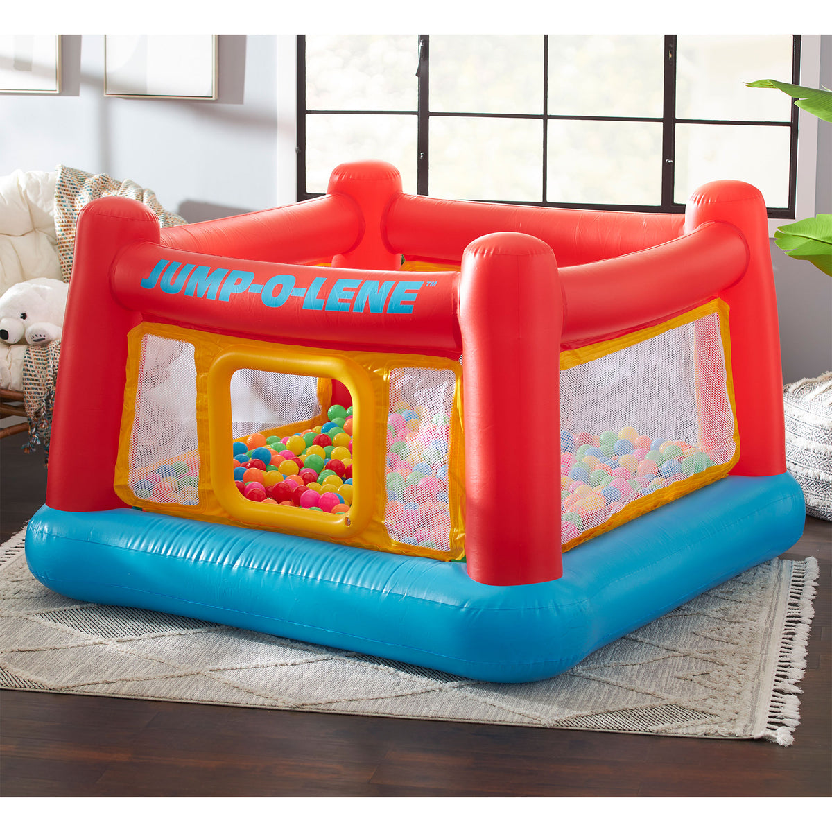 INTEX Inflatable Jump-O-Lene Ball Pit Playhouse Bounce House Ages 3-6 (Open Box)