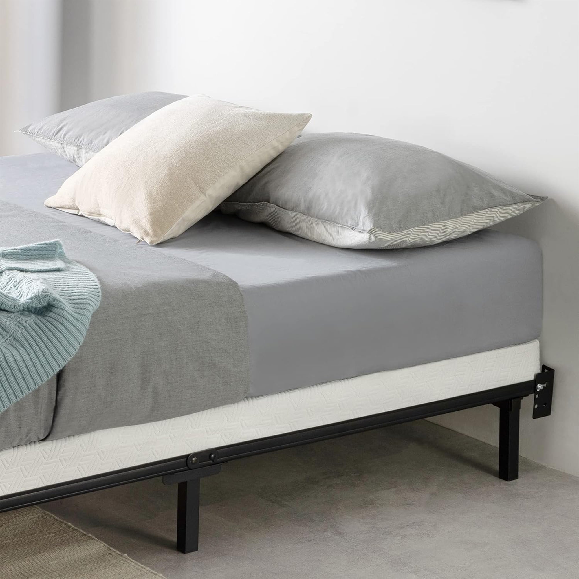 Best Price Mattress 4-Inch Metal Box Spring with Sturdy Steel Frame, Twin, Blue - VMInnovations