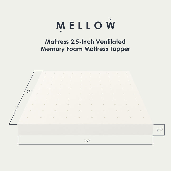 Best Price Mattress 2.5-Inch Ventilated Memory Foam Mattress Topper, Short Queen - VMInnovations