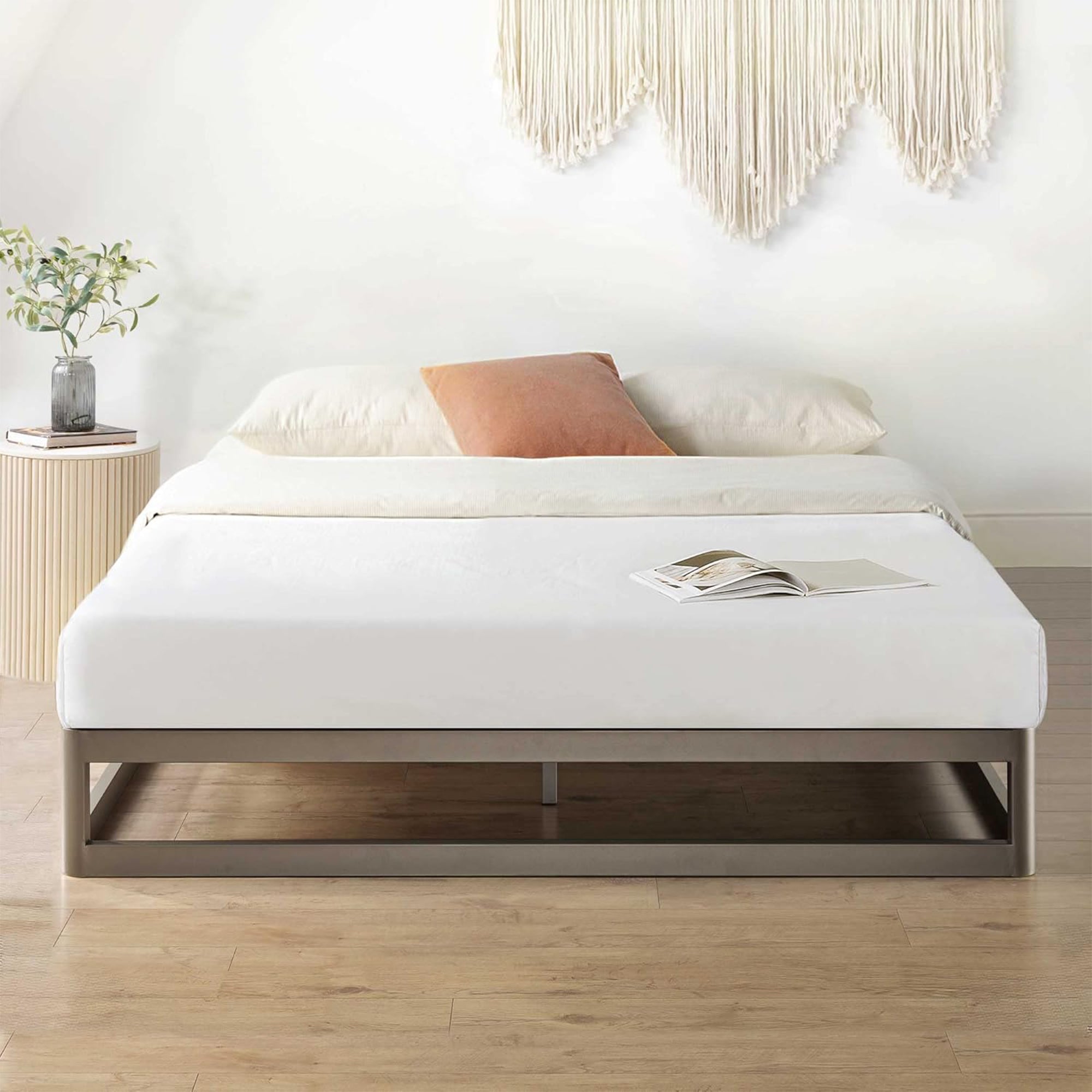 Mellow 9-Inch Metal Platform Bed Frame with Mattress Foundation, King, Gray - VMInnovations